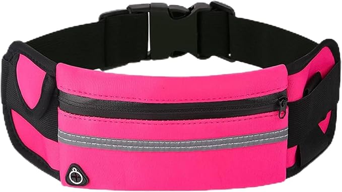 Anti-Theft Invisible Waist Bag, Multifunctional Outdoor Sports Waist Bag with Water Bottle Strap, Lightweight and Waterproof Money Belt (Rose Red)