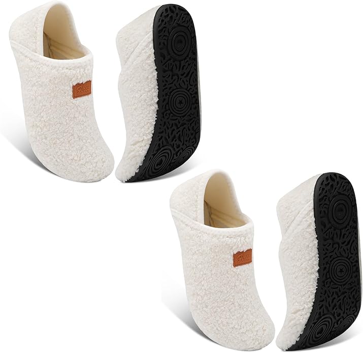 BARERUN Slippers Bulk for Women Men with Rubber Sole Soft-Lightweight House Slipper Socks Wide Barefoot Slippers Around House Shoes Non Slip Indoor/Outdoor