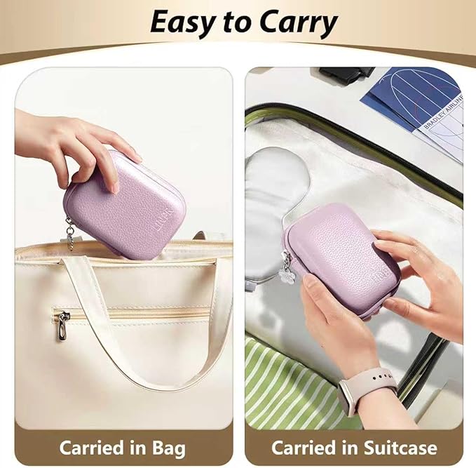 Digital Camera Case for CAMKORY, KODAK PIXPRO FZ45/FZ55, Canon IXUS 285 HS, Lecran, Small Travel Compact Camera Holder with Mesh Pocket for Accessories SD Card (Purple)