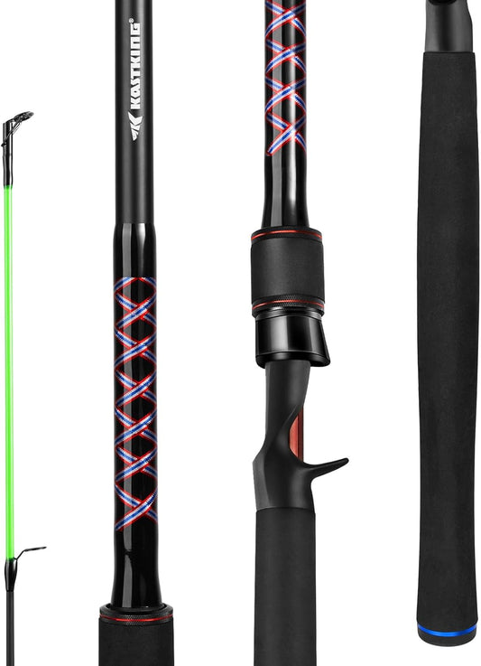 KastKing Brutus Spinning Rods & Casting Fishing Rods, Brute Tuff Composite Graphite & Glass Blanks, Stainless Steel Line Guides w/Zirconium Oxide Rings Tip Top, Chartreuse Strike Tip