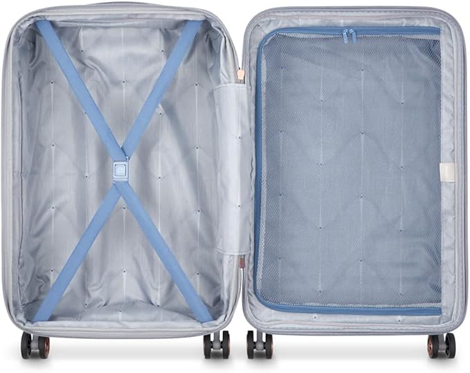 DELSEY PARIS Cruise 3.0 Hardside Expandable Luggage with Spinner Wheels, Platinum, Checked-Medium 24 Inch