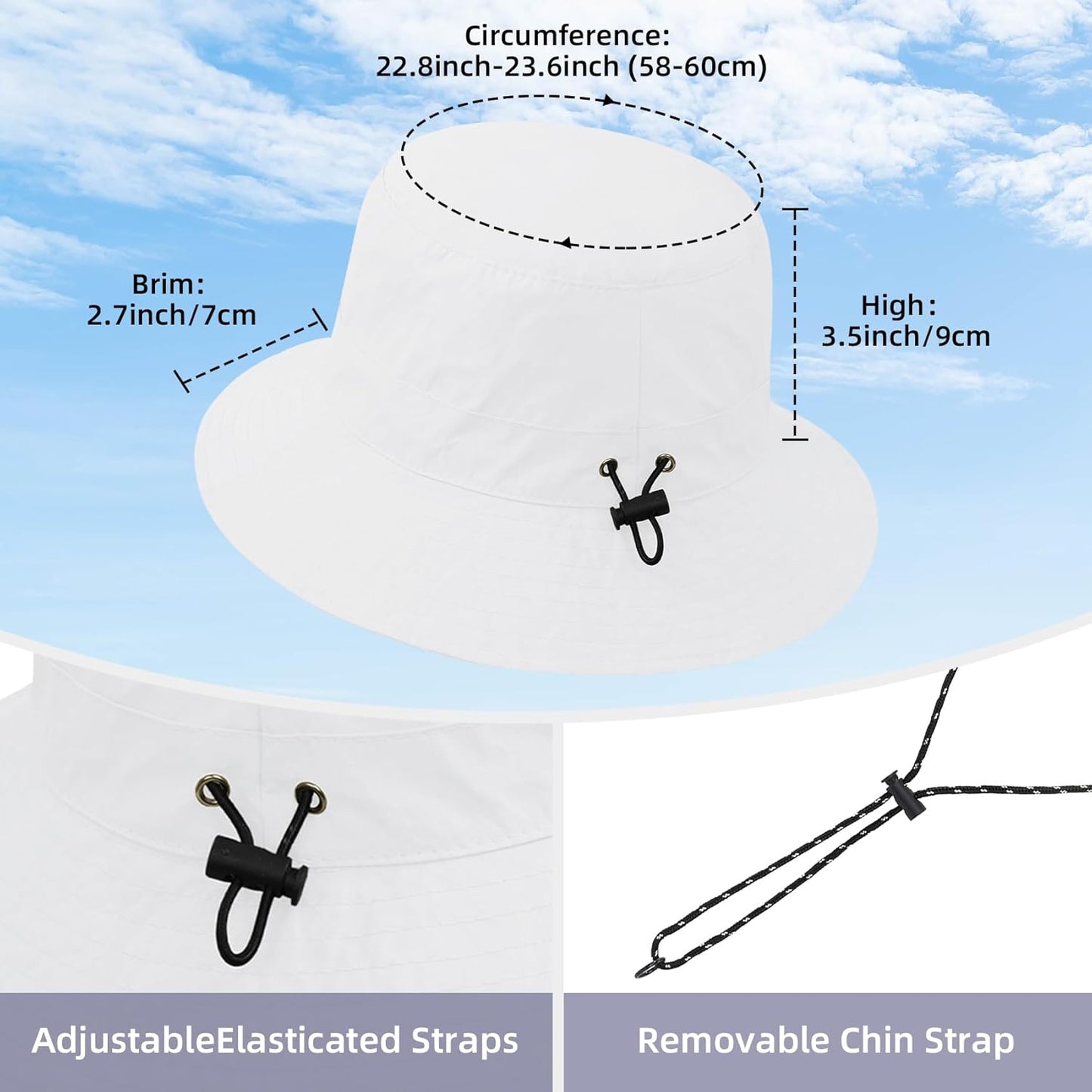 Durio Waterproof Bucket Hats for Woman UPF 50+ Sun Hat UV Protection Packable Rain Hats for Women Lightweight Hiking Hat