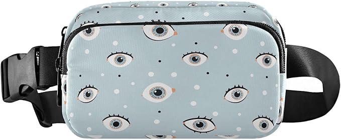 Cute Eyes Fanny Pack for Women Men Water Resistant Fashion Waist Packs with Adjustable Strap Belt Bag for Travel Workout Jogging Hiking 21220514
