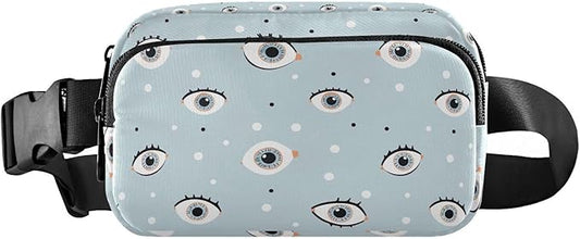 Cute Eyes Fanny Pack for Women Men Water Resistant Fashion Waist Packs with Adjustable Strap Belt Bag for Travel Workout Jogging Hiking 21220514