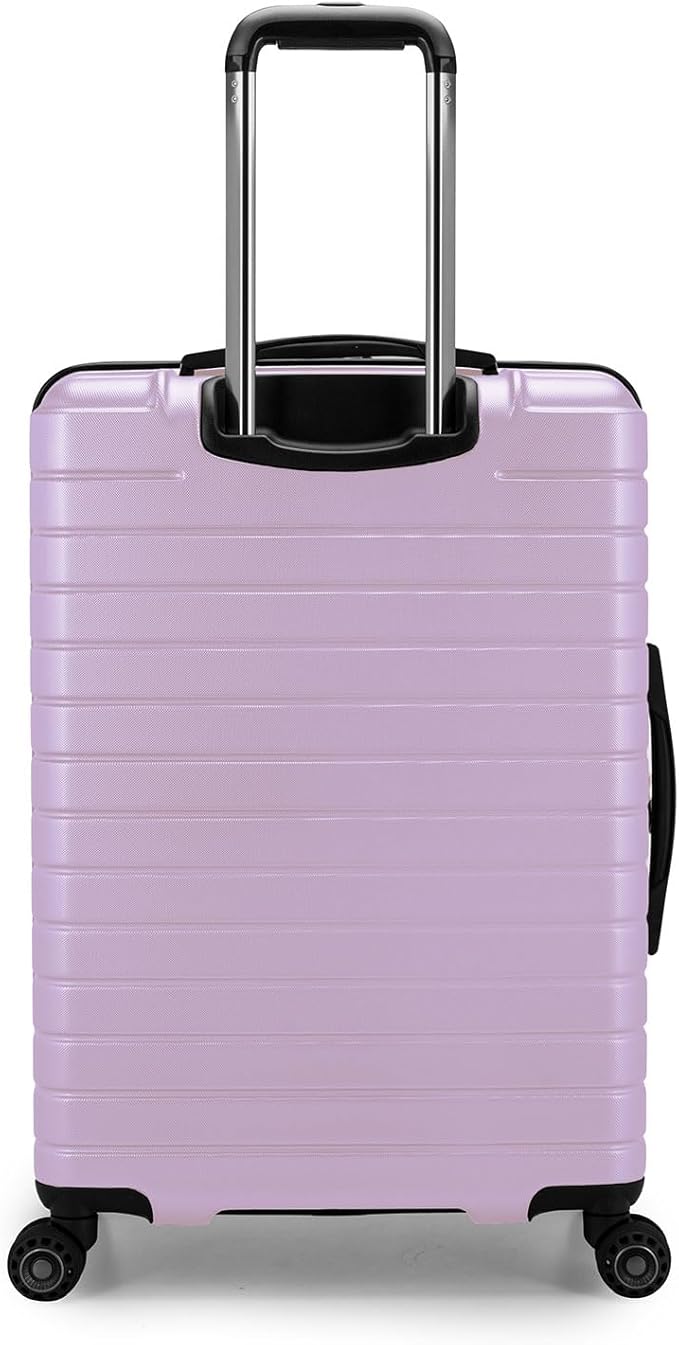 Traveler's Choice Archer Polycarbonate Expandable Luggage with Spinner Wheels, Light Purple, Checked 26-Inch
