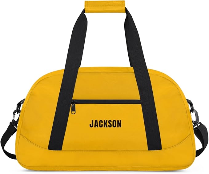 Personalized Cheer Bag Girl Sport Duffel Bag, Custom Kids Gym Bag, Customize Travel Duffle Bag with Name, Overnight Weekender Bags,Yellow,Cheerleading Gifts
