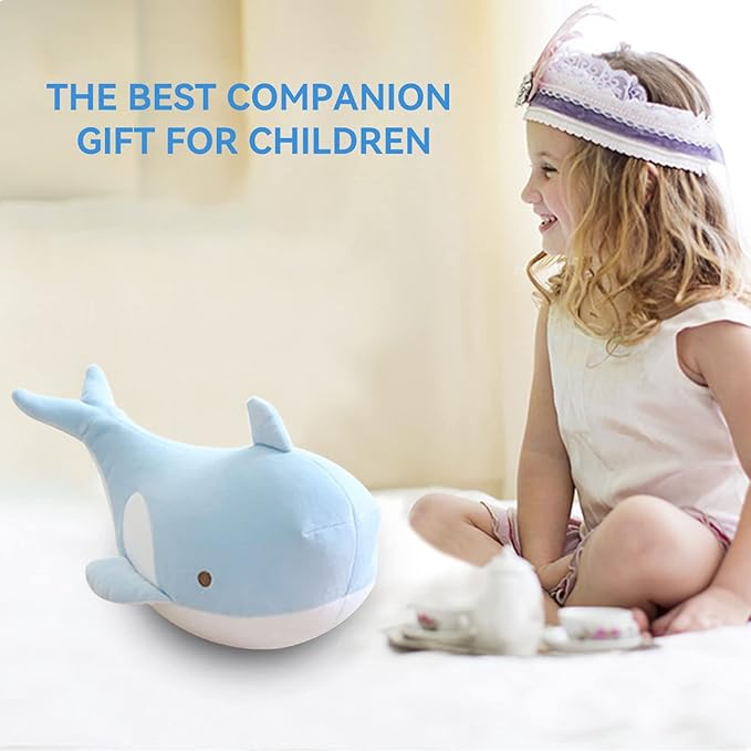 Kids Travel Pillow - 2-in-1 Deformable Kids Neck Pillow for Traveling, Soft U-Shaped Pillow with Adorable Animal Design, Comfy Sleep and Play, Ideal for Airplanes and Cars - Blue Whale