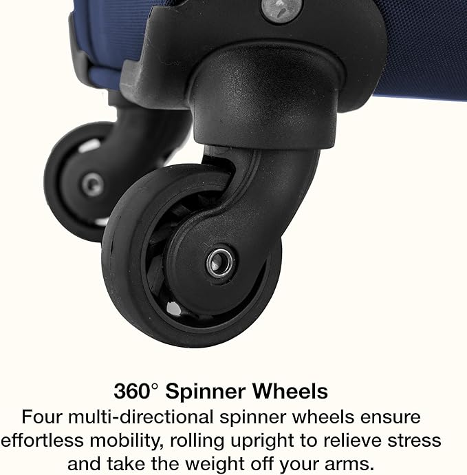 U.S. Traveler Anzio Softside Expandable Luggage with Spinner Wheels, Navy, 22-Inch Carry-on