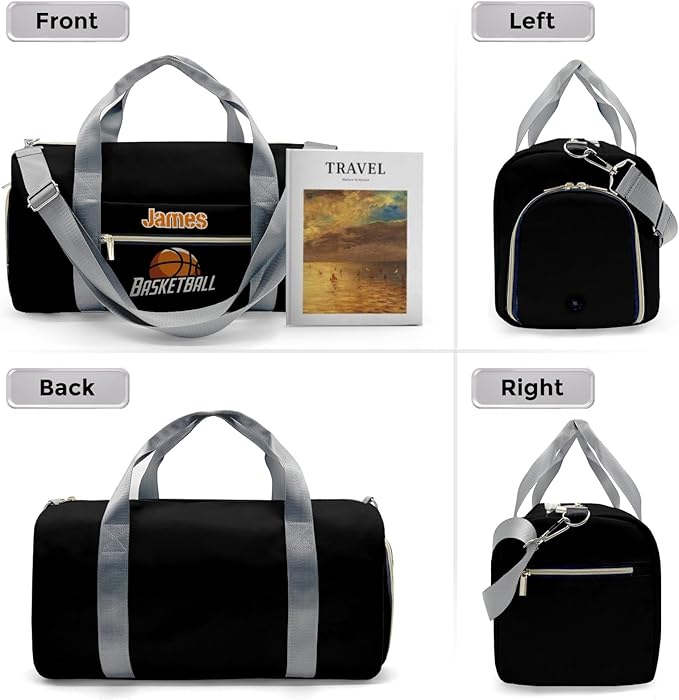Personalized Tactical Gym Bag For Men，Custom Travel Duffel Bag with Name，Sports Workout Travel Bag with Shoes Compartment-Basketball 3