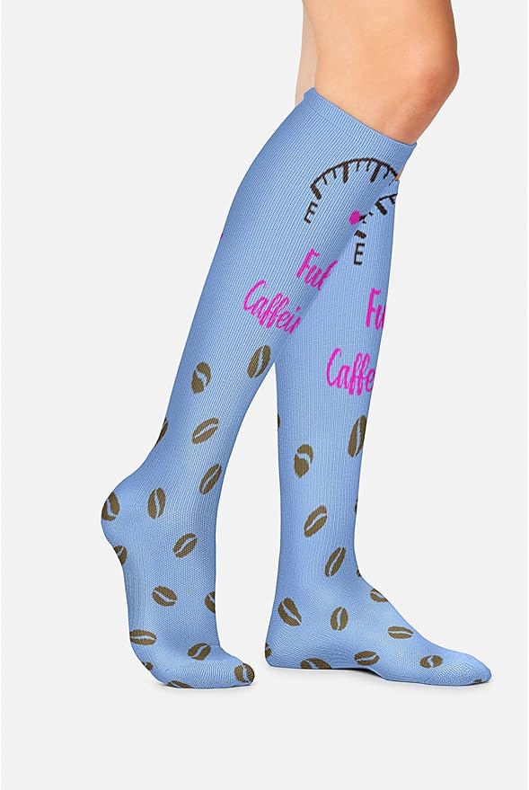 Cherokee Women's 10-15mmHg Compression Socks – Fun Print Knee Highs with Light Support, Soft Feel - PRINTSUPPORT