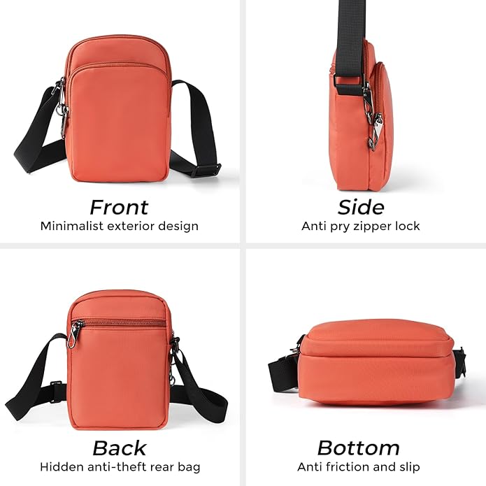 BROADREAM Small Sling Bag for Men, Anti-Theft Crossbody Sling Backpacks for Women - Mini Shoulder Chest Bag for Travel