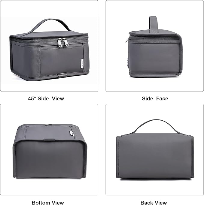 NOL Natural Organic Lifestyle Small Lunch Bag Mini Lunch Box Insulated Lunch Bag for Men/Women Leakproof Cooler Tote Bag Lightweight Nylon Waterproof Lunch Box For Work, Dark gray