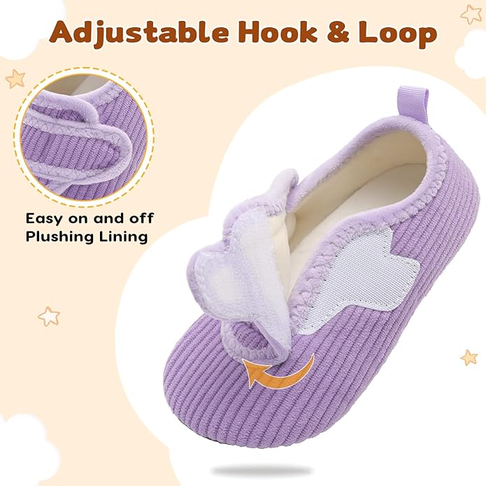 LeIsfIt Toddler Slippers Boys Girls House Shoes Soft Warm Kids House Slippers Slip on Cozy Bedroom Sock Shoes Non-slip Indoor Outdoor Slipper Shoe