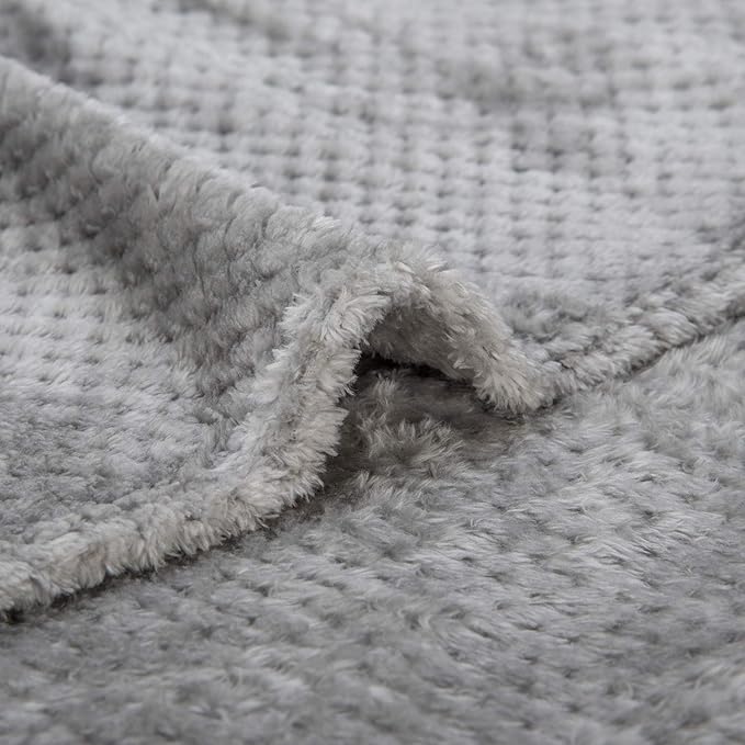 Fuzzy Throw Blanket, Plush Fleece Blankets for Adults, Toddler, Boys and Girls, Warm Soft Blankets and Throws for Bed, Couch, Sofa, Travel and Outdoor, Camping (Throw(50"x70"), L-Flint Gray)