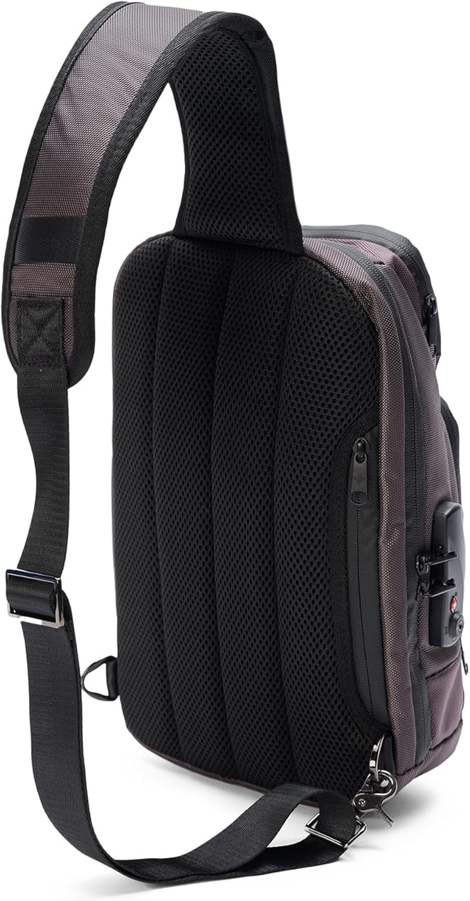 Equinox Sling Backpack Anti Theft Combination Lock Chest Shoulder Bag Waterproof Crossbody Casual Daypack (Graphite)