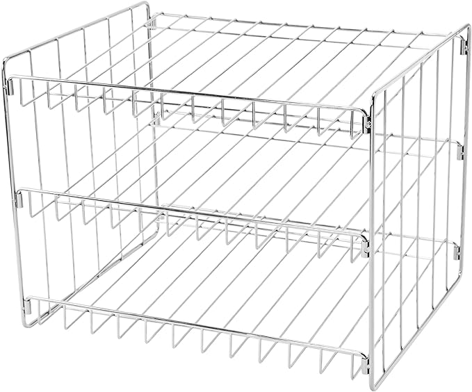 Kitchen Details 3 Tier Can Organizer | Canned Food Storage Rack | Kitchen Cabinet and Pantry Organization-| Holds 36 Cans - Space Saving - Chrome,(Pack of 12)