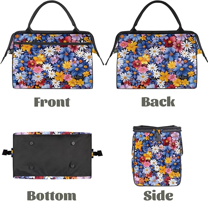 Boho Colorful Floral Overnight Weekender Bag for Women Men Travel Duffel Bags Waterproof Luggage Carry on Sports Yoga Gym Bag