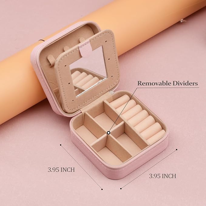 MODENGKONGJIAN Travel Jewelry Case for Women Fashion, Ring Necklace Earring Jewelry Holder Organizer Box, Small Portable Jewellery Storage, Christmas Gifts Initial Q