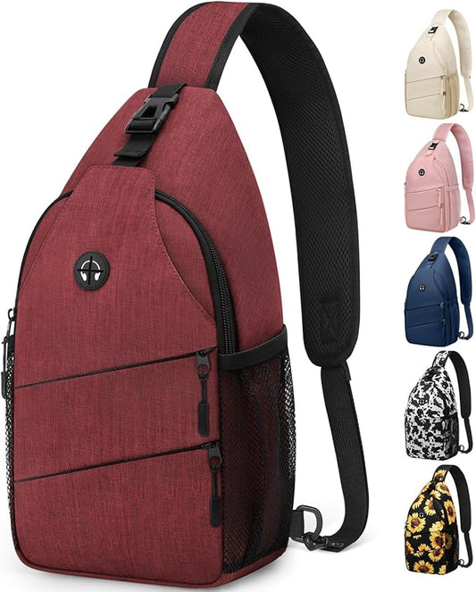 Crossbody Bags for Women Men Trendy Sling Bag Backpack Casual Chest Bag with Convertible Shoulder Strap