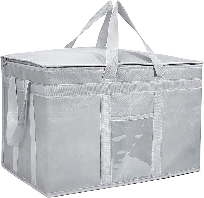Yalin XXXL Large Insulated Cooler Bag, Styrofoam Cooler of Keep Food Hot or Cold, Reusable Double Zipper Food Delivery Bag for Grocery Shopping, 23" W x 15" H x 14" D