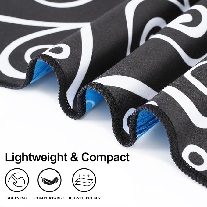 4 Packs Lightweight Thin Microfiber Beach Towel Oversized Quick Dry Compact Sandproof Clearance Towels Sand Free Camping Pool Easy Pack Essentials Women Bohemian Black Purple Turtle Purple Green