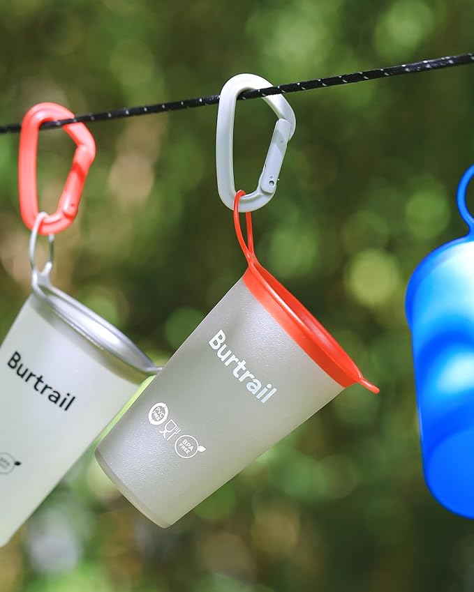 Running Cup 2-Pack, 200ml Ultralight Collapsible Water Cups for Running, Ultramarathon, BPA/PVC Free, Foldable & Portable (White & Gray)