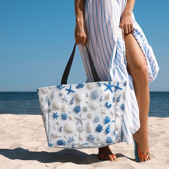 Beach Tote Bag for Women Beach Bag Waterproof and Sandproof Tote Bag with Wet Bag Large Travel Bag for Weekend Travel