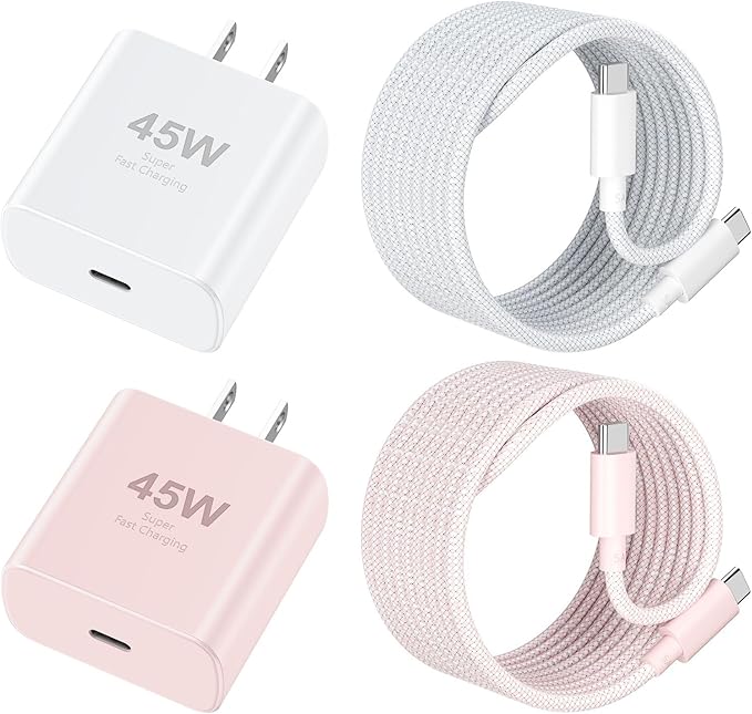 Phone 17 16 Pro Max Charger Fast Charging, 45W USB C Phone 17 16 Super Fast Charger Block with 10ft Long Type C Charging Cable Cord for i.Phone 17 Pro Max/17 Pro/17 Air/17/16/16Pro-Braided