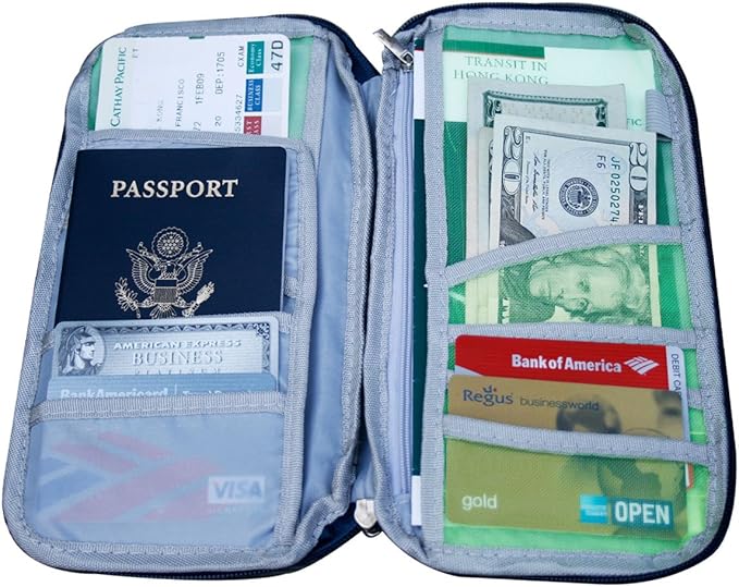 Wrapables® Passport and Travel Documents Holder, Sky Blue