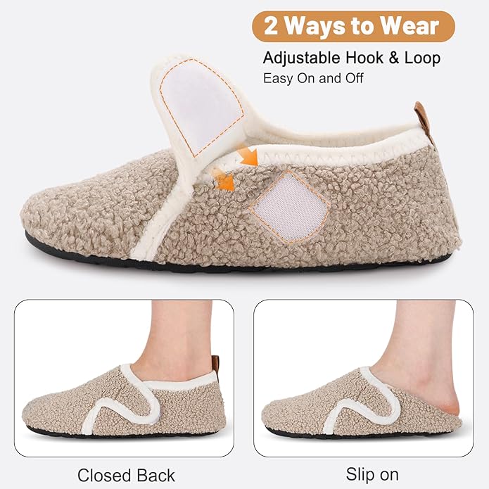 Ultrafun House Slippers for Women Men Slip on Barefoot Slippers Socks Soft Lightweight Rubble Sole House Shoes Indoor/Outdoor