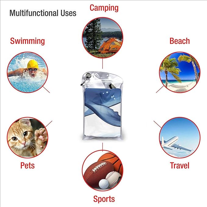 Beach Towel Sand Free Quick Dry Towel Microfiber Oversized Small Blue Whale Swimming Travel Towel 27.5"X55" Absorbent Bath Towel Compact Towel Blanket for Women Men Camping Swim Sports