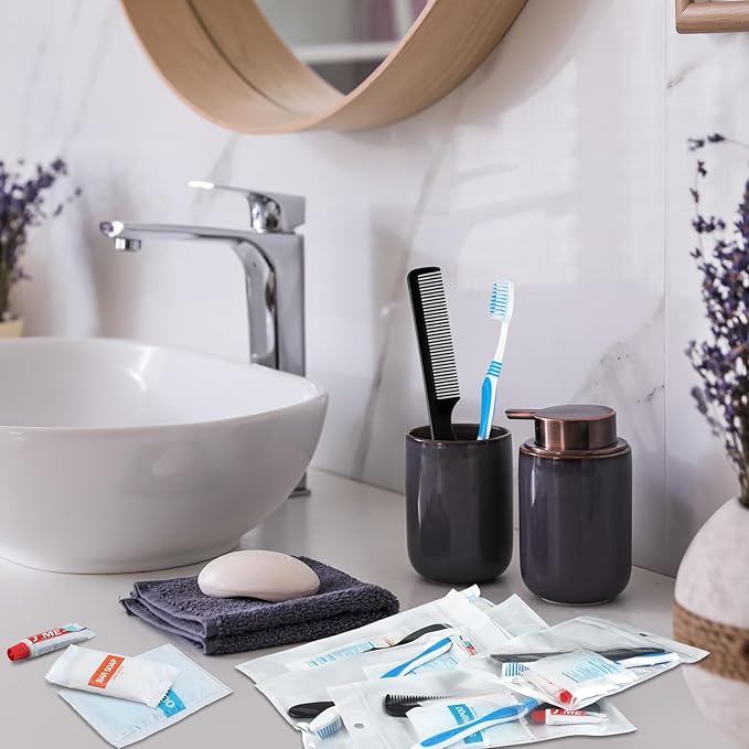 240 Pcs Personal Hygiene for Homeless in Bulk, Personal Hygiene Kit Basic Disposable Toiletry Homeless Care Package Supplies for Women Men Travel Charity, 48 Kit