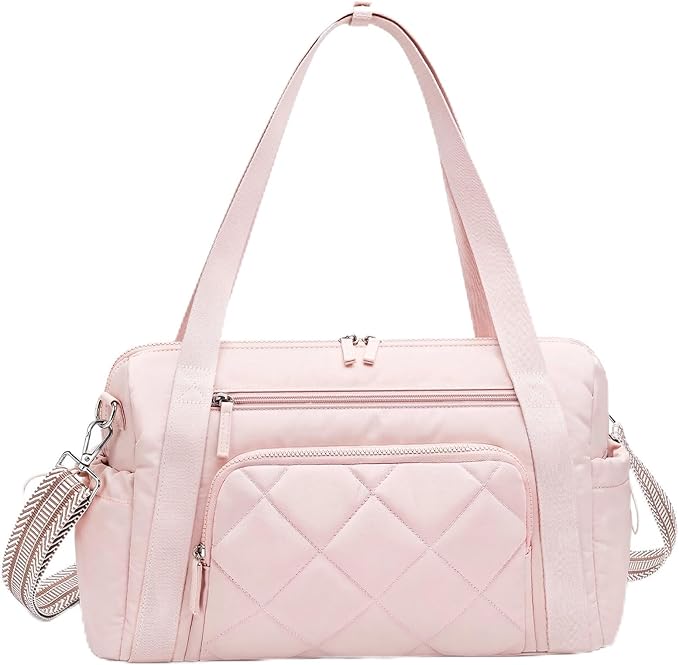 SYTRAH Gym Bag for Women, Duffle Weekender Bags for Travel, Lightweight Weekender Tote with Wet Pocket for Sports, Workout and Dance Pink