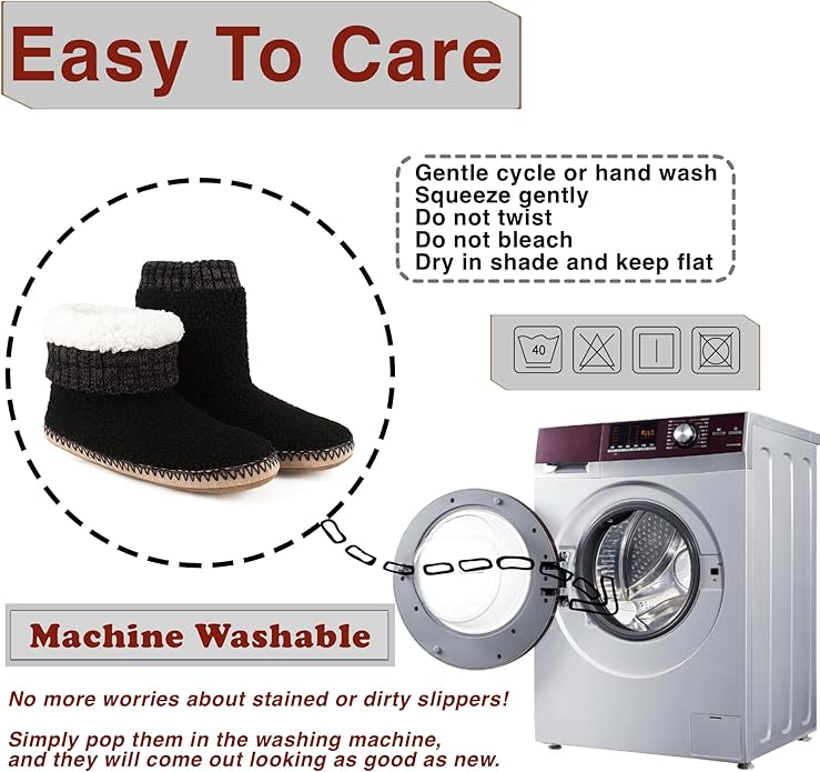 cosyone1997 Boot Slippers for Men Indoor Soft Sole, Warm Fuzzy Slipper Socks with Non Slip Grips