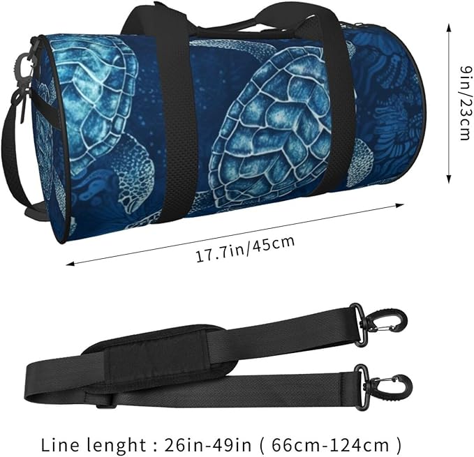 Travel Duffel Bag Lightweight Carry On Weekender Overnight Bags Sea Turtle-Blue Sports Tote Gym Backpack with Adjustable Strap Hospital Bags Foldable Luggage Bag for Women Men