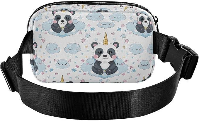 Kawaii Panda Unicorn Fanny Pack for Women Men Water Resistant Fashion Waist Packs with Adjustable Strap Belt Bag for Travel Workout Jogging Hiking 21219077
