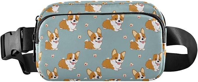 Kawaii Corgis Dog Fanny Pack for Women Men Water Resistant Fashion Waist Packs with Adjustable Strap Belt Bag for Travel Workout Jogging Hiking 21219313