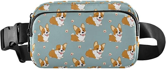 Kawaii Corgis Dog Fanny Pack for Women Men Water Resistant Fashion Waist Packs with Adjustable Strap Belt Bag for Travel Workout Jogging Hiking 21219313