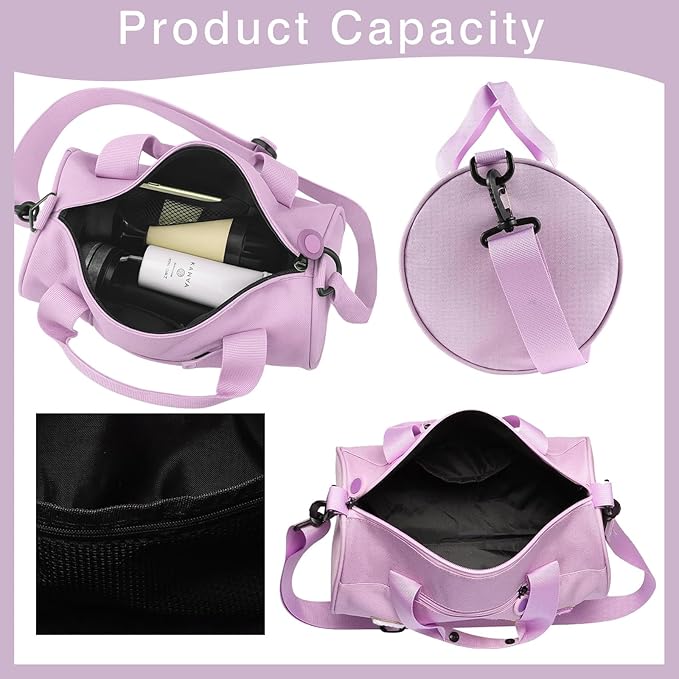 Personalized Dance Ballet Bag for Girls Small Travel Duffle Sport Gym Bag for Kids Weekender Overnight Bags Customized Birthday Gifts for Girls Dancer Students White Green