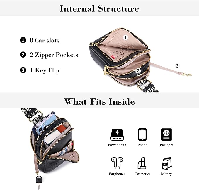 Haytijoe RFID Anti-Theft Sling Bag for Women, Small Crossbody Travel Purse with Locking Zippers, Lightweight Everyday Bag