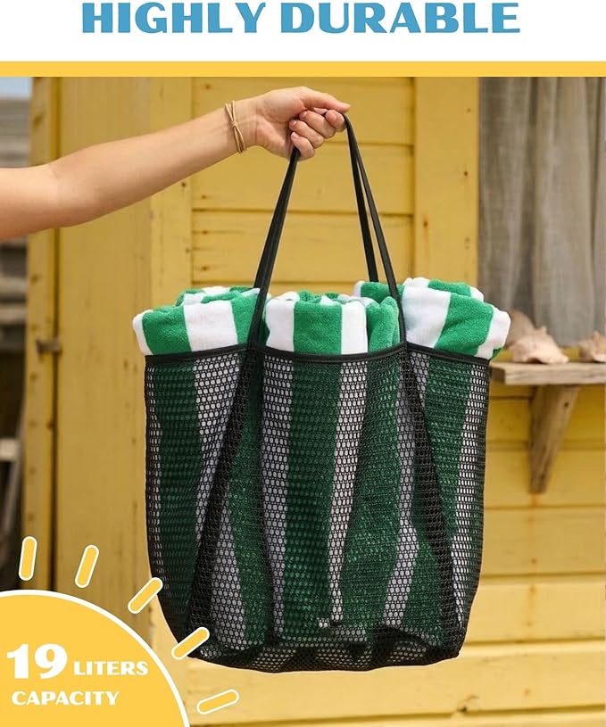 Rave Envy Beach Tote Bag for Women – Waterproof Mesh Tote Bag, Large Capacity Sandproof Beach Bags for Travel