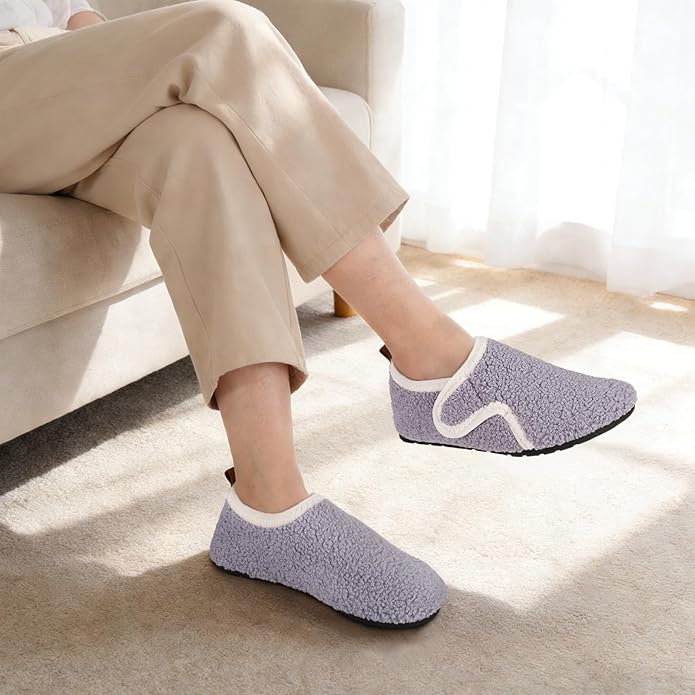Ultrafun House Slippers for Women Men Slip on Barefoot Slippers Socks Soft Lightweight Rubble Sole House Shoes Indoor/Outdoor