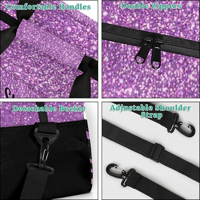 Cheer-Bag for Girls Personalized Cheer-Gifts with Name Cheerleading Bag for Gym Duffel Bag Purple Cheerleader