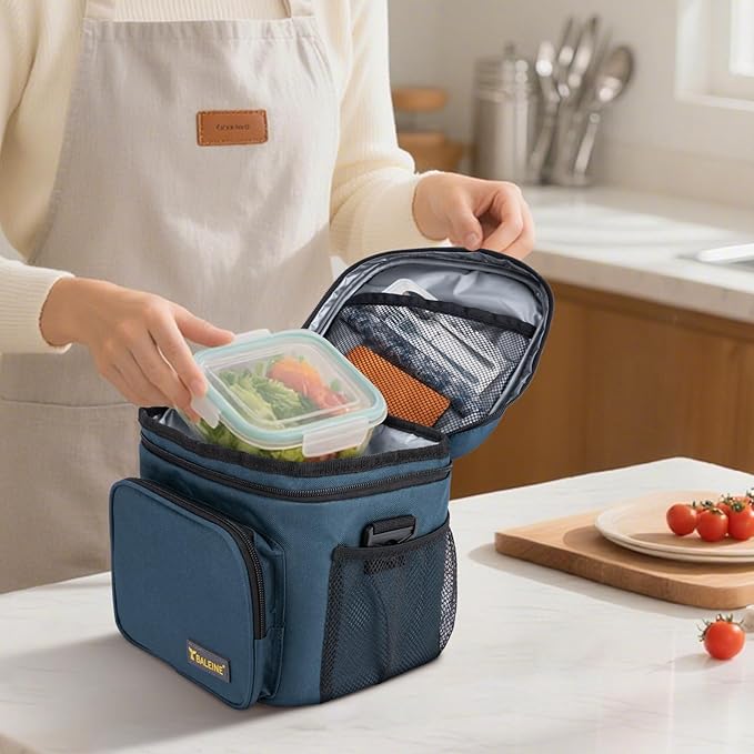 BALEINE Insulated Lunch Bag for Men Women, 15 Can Leakproof Cooler Bag with Adjustable Shoulder Strap for Work Picnic, Lunch Box for Women Men (Medium, Grey)