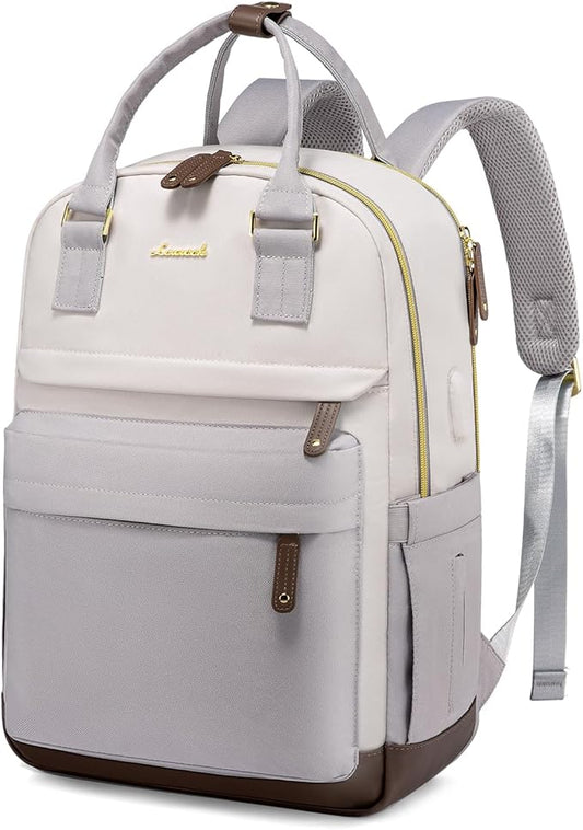 LOVEVOOK Travel Laptop Backpack Women, 15.6 Inch Anti-theft Laptop Bag with USB Port, Fashion Waterproof Computer Backpacks Teacher Nurse Backpack Purse for College School Work