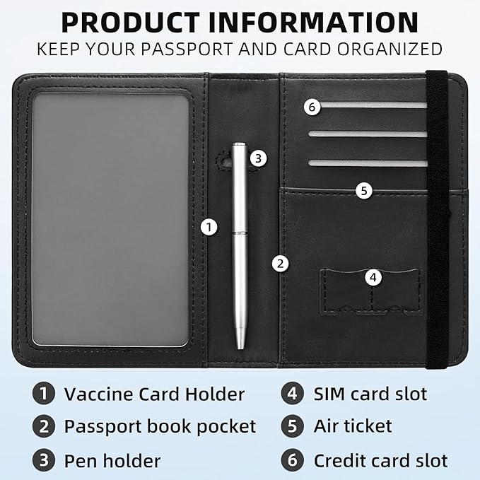 Passport Holder for Travel, RFID Blocking Passport Holder Travel Walle, Passport and Vaccine Card Holder, Vacation Must Haves Travel Accessories for Men Women, Shining Magic Deer