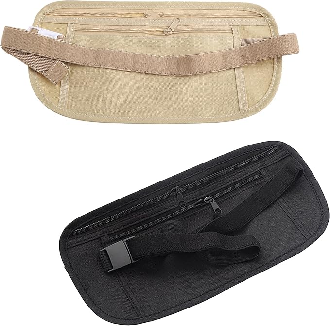 Upgraded Money Belt for Travel Hidden RFID Security Pouch Anti-Theft Passport Fanny Pack for Men & Women Present Gift money pouches for cash small travel money pouch under clothes for men