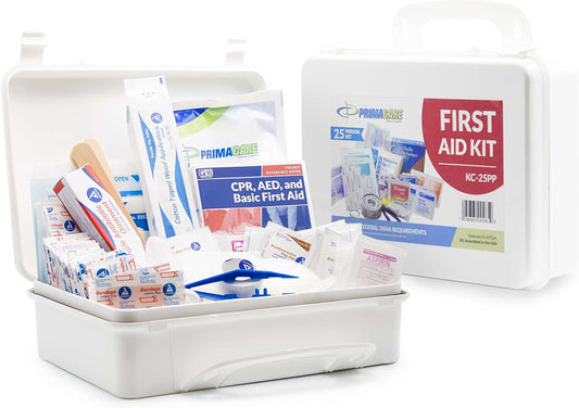 Primacare 25 Person Medium Emergency Preparedness First Aid Kit for Home, School and Office, Wall Mounted White