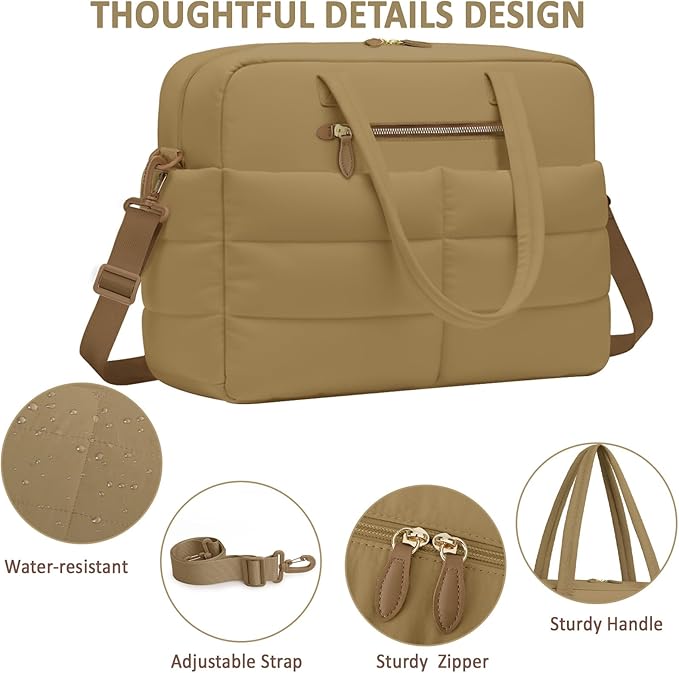 Travel Duffel Bags, Weekender Bags for Women Men Gym Duffel Bag Personal Item Travel Bag Foldable Tote Carry On Overnight Workout Bag, Brown