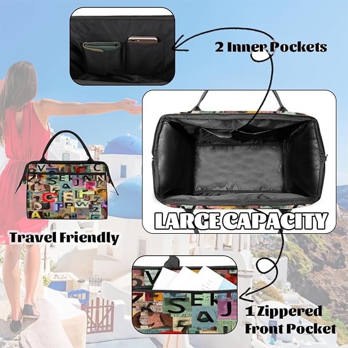 Colorful Graffiti Overnight Weekender Bag for Women Men Travel Duffel Bags Waterproof Luggage Carry on Sports Yoga Gym Bag